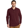 Port Authority Men's Maroon Ezcotton Long Sleeve Polo