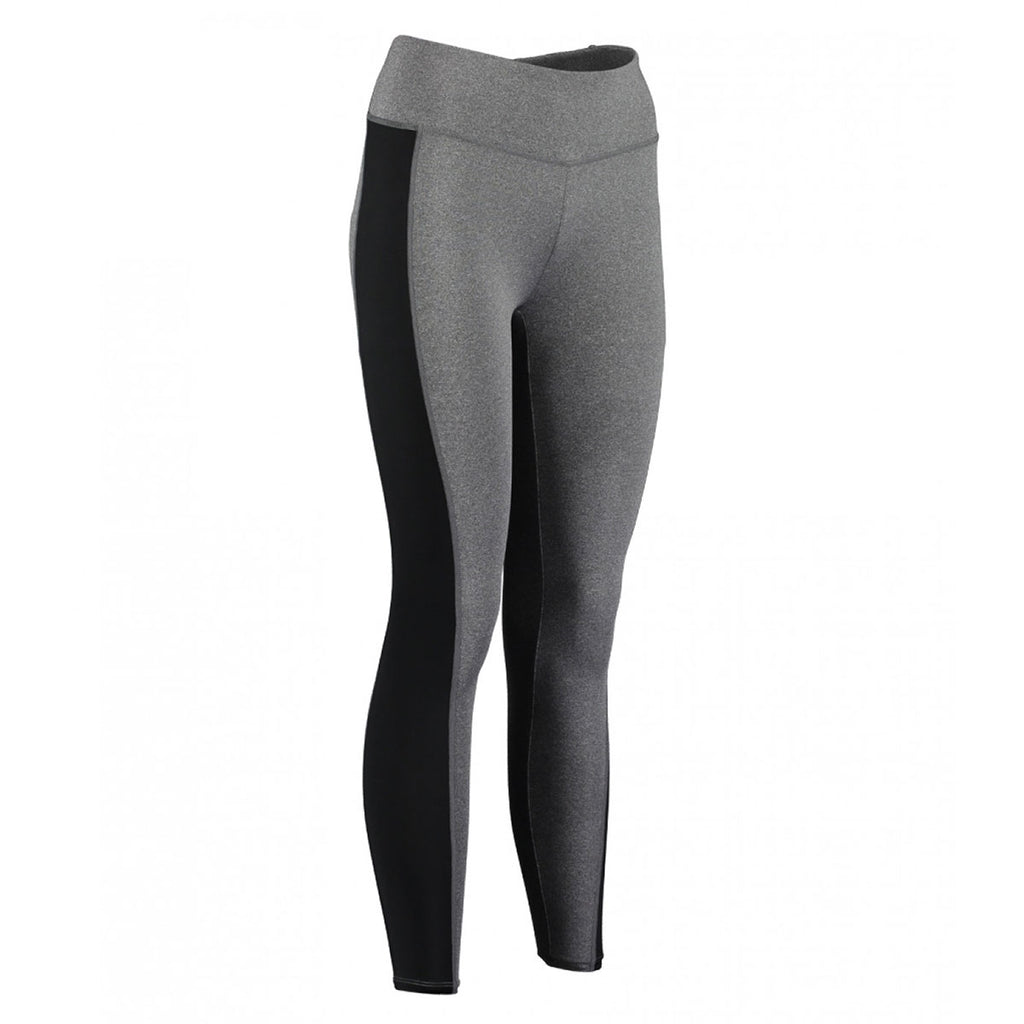 Gamegear Women's Grey Melange/Black Contrast Leggings