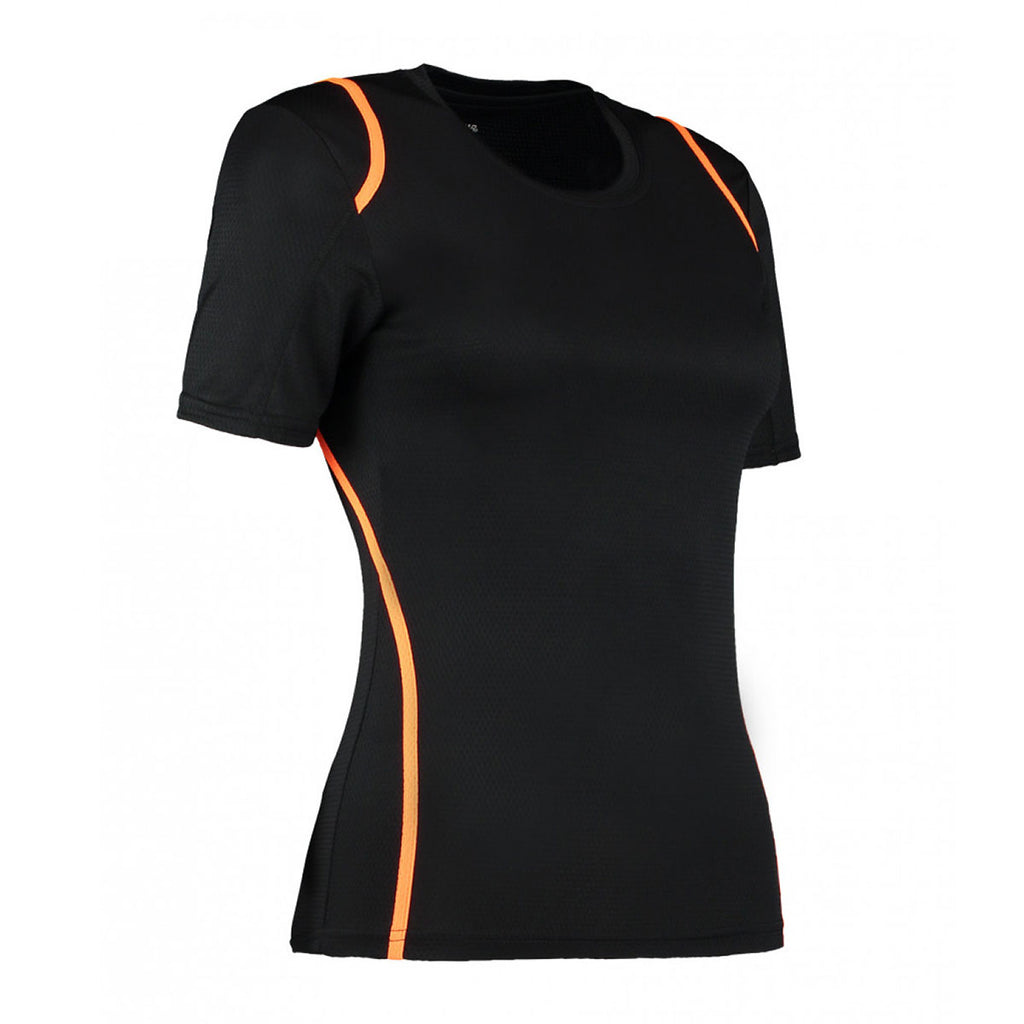 Gamegear Women's Black/Fluorescent Orange Cooltex T-Shirt