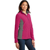 Port Authority Women's Pink Azalea/Deep Smoke Colorblock Value Fleece Jacket