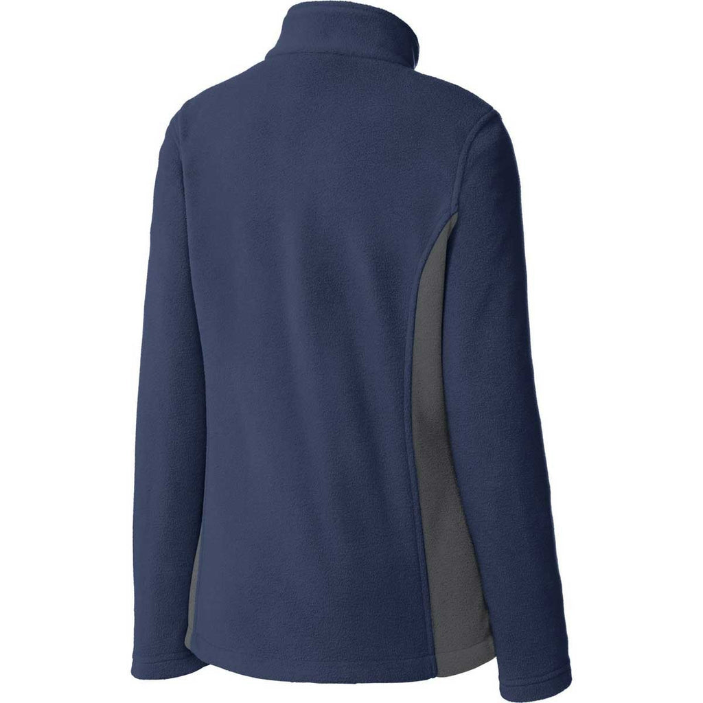 Port Authority Women's True Navy/Battleship Grey Colorblock Value Fleece Jacket