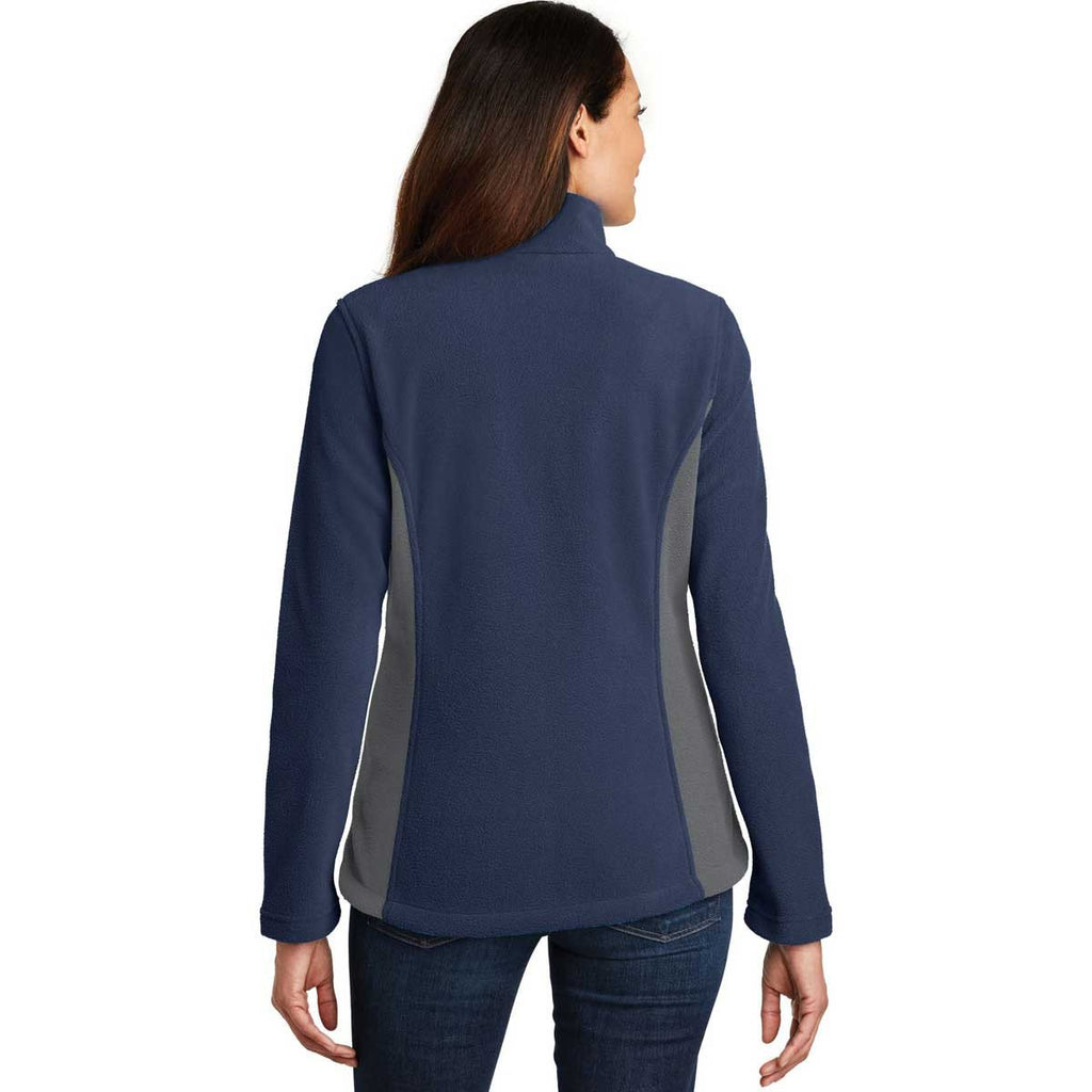Port Authority Women's True Navy/Battleship Grey Colorblock Value Fleece Jacket