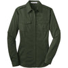 port-authority-women-green-twill-shirt