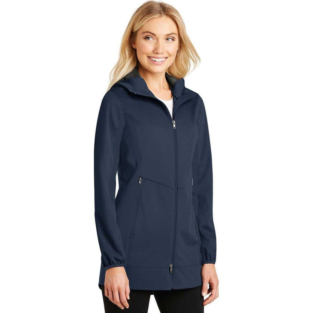 Port Authority Ladies Dress Blue Navy Active Hooded Soft Shell Jacket