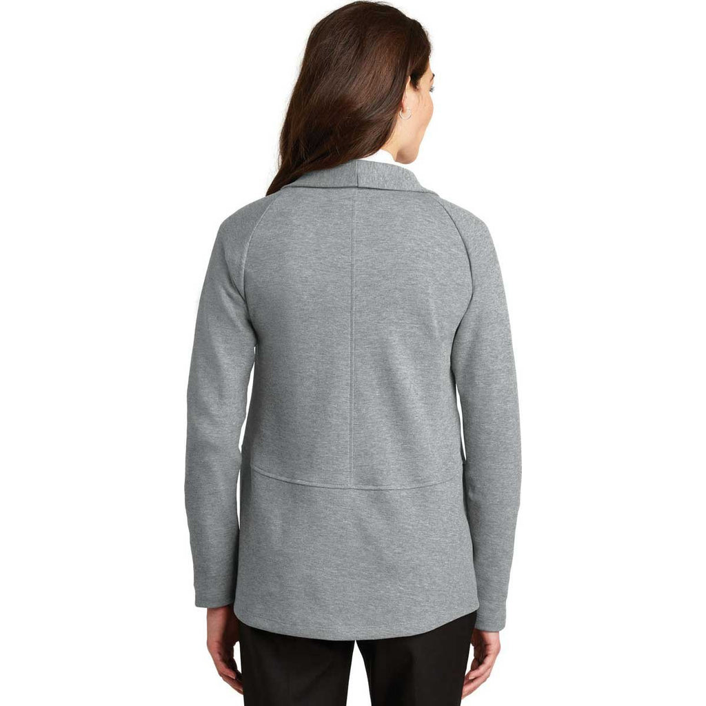 Port Authority Women's Medium Grey Heather/Charcoal Heather Interlock Cardigan