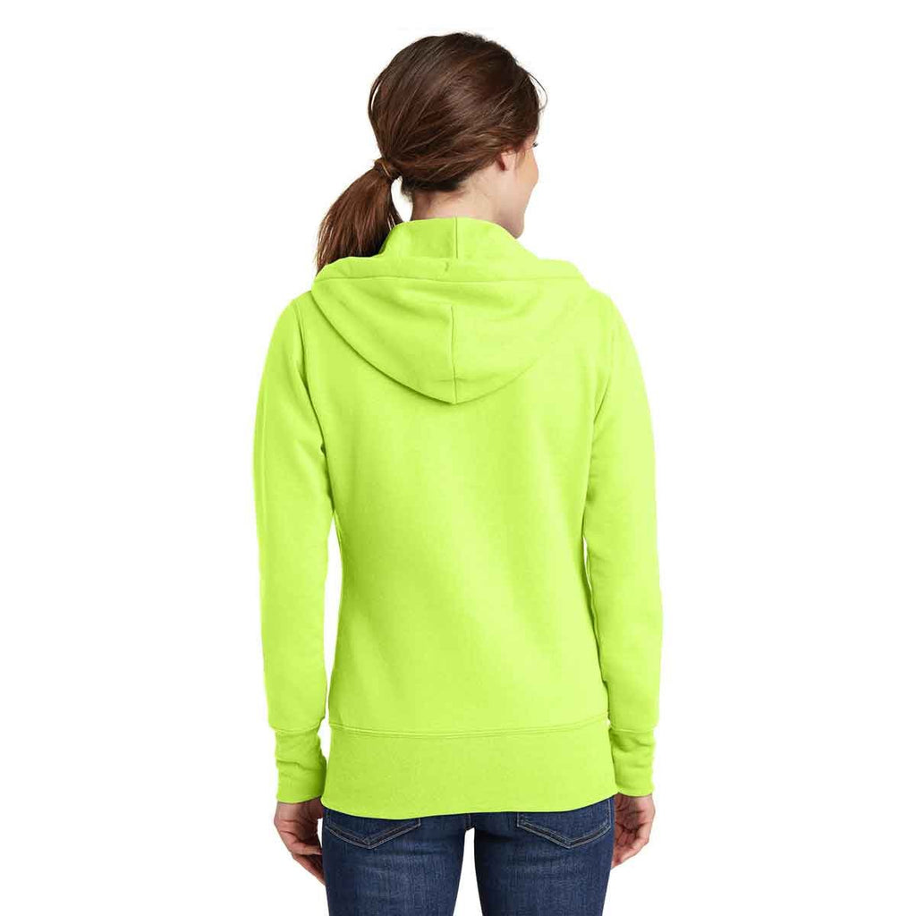 Port & Company Women's Neon Yellow Core Fleece Full-Zip Hooded Sweatshirt