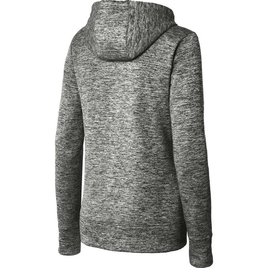Sport-Tek Women's Black PosiCharge Electric Heather Fleece Hooded Pullover