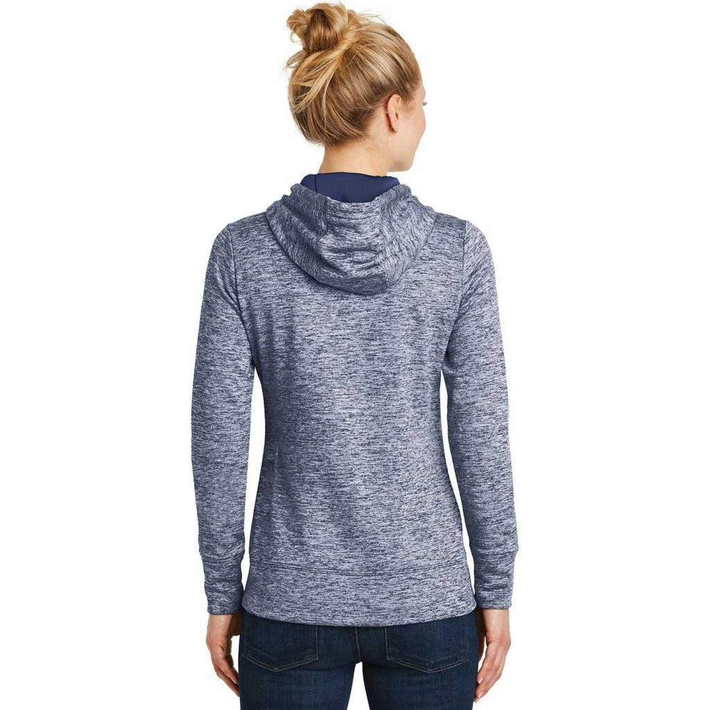 Sport-Tek Women's True Navy PosiCharge Electric Heather Fleece Hooded Pullover
