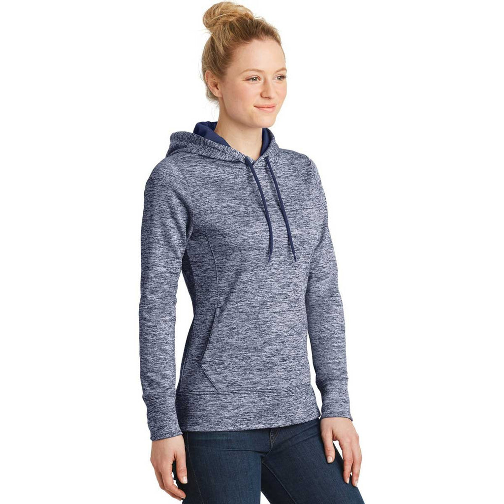 Sport-Tek Women's True Navy PosiCharge Electric Heather Fleece Hooded Pullover