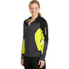 Sport-Tek Women's Black/Graphite Heather/Citron Tech Fleece Colorblock Full-Zip Hooded Jacket