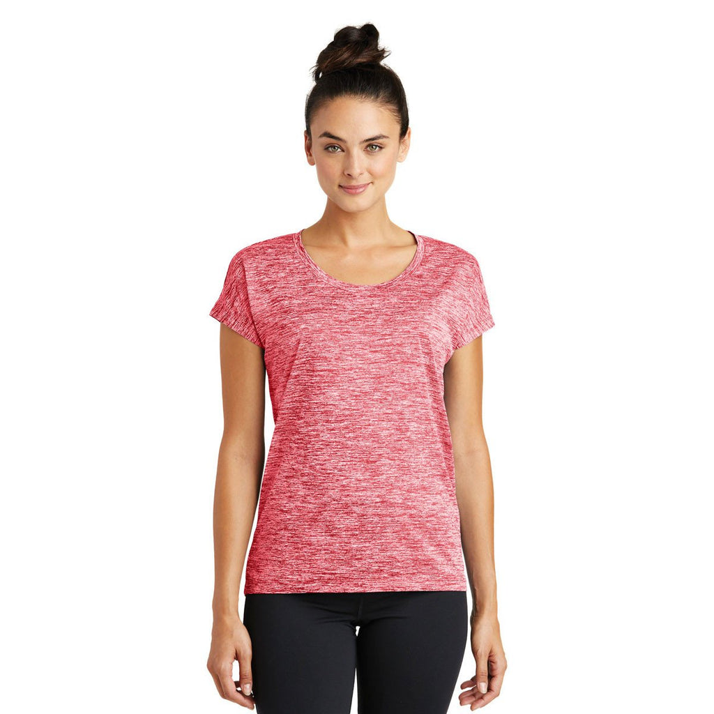 Sport-Tek Women's Deep Red Electric PosiCharge Electric Heather Sporty Tee