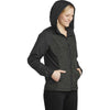 Sport-Tek Women's Black Heather/Black Heather Colorblock Raglan Hooded Wind Jacket