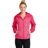 Sport-Tek Women's Pink Raspberry Heather/Pink Raspberry Colorblock Raglan Hooded Wind Jacket