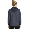 Sport-Tek Women's True Navy Heather/True Navy Colorblock Raglan Hooded Wind Jacket