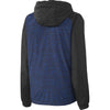 Sport-Tek Women's True Royal Heather/Black Colorblock Raglan Hooded Wind Jacket