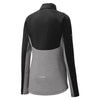 Sport-Tek Women's Black/Charcoal Grey Heather Sport-Wick Stretch Contrast 1/2-Zip Pullover