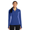 Sport-Tek Women's True Royal Heather Sport-Wick Stretch Contrast 1/2-Zip Pullover