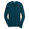 port-authority-women-blue-v-neck-sweater