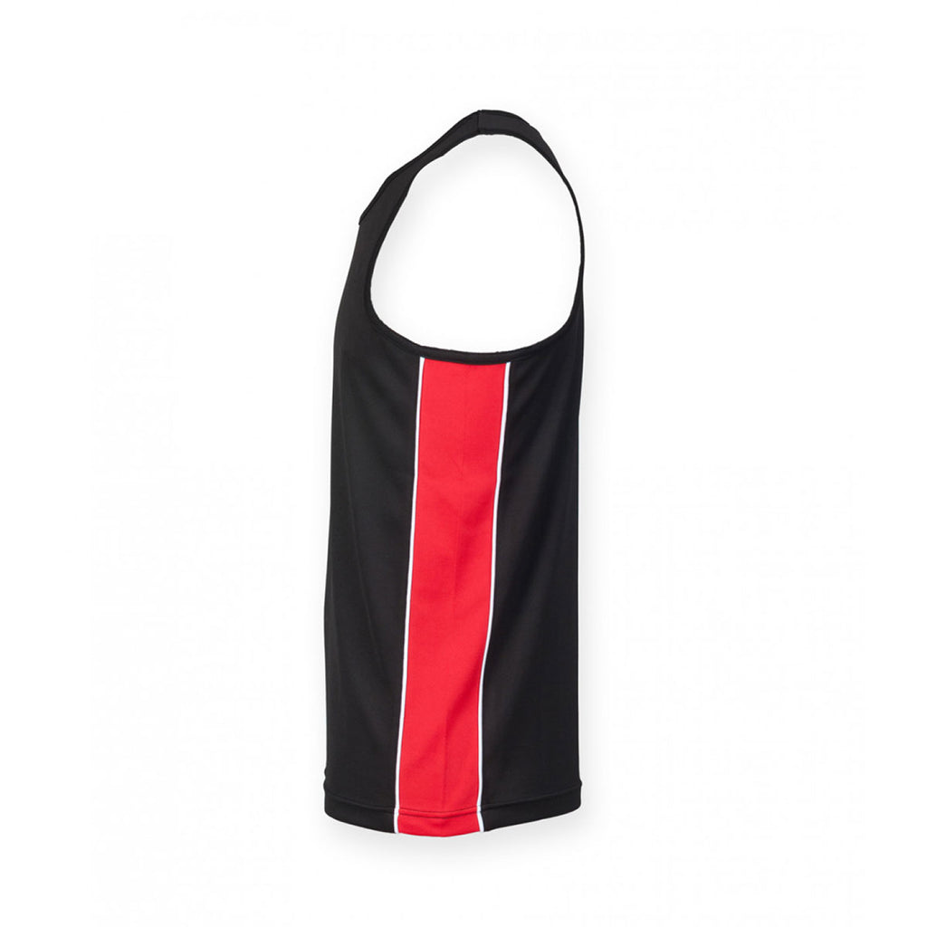 Finden + Hales Men's Black/Red/White Performance Panel Vest
