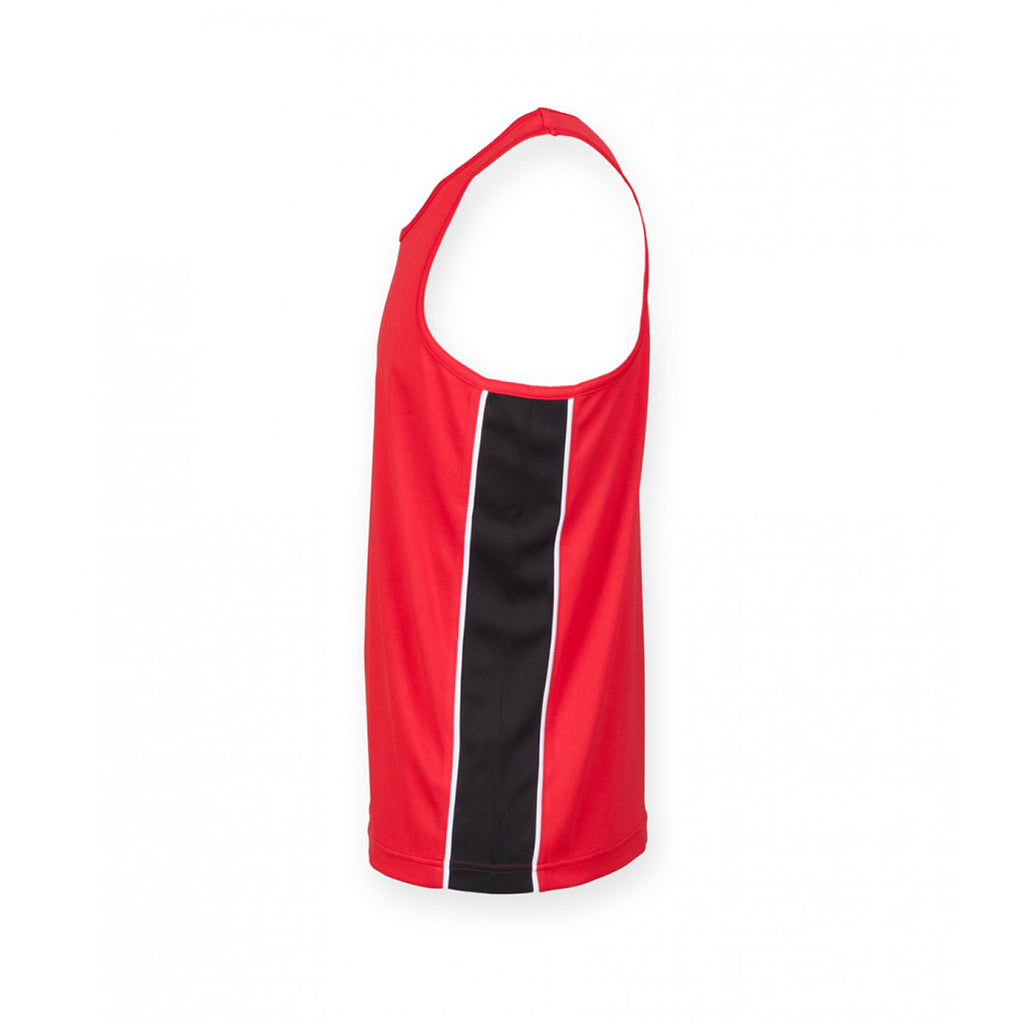 Finden + Hales Men's Red/Black/White Performance Panel Vest