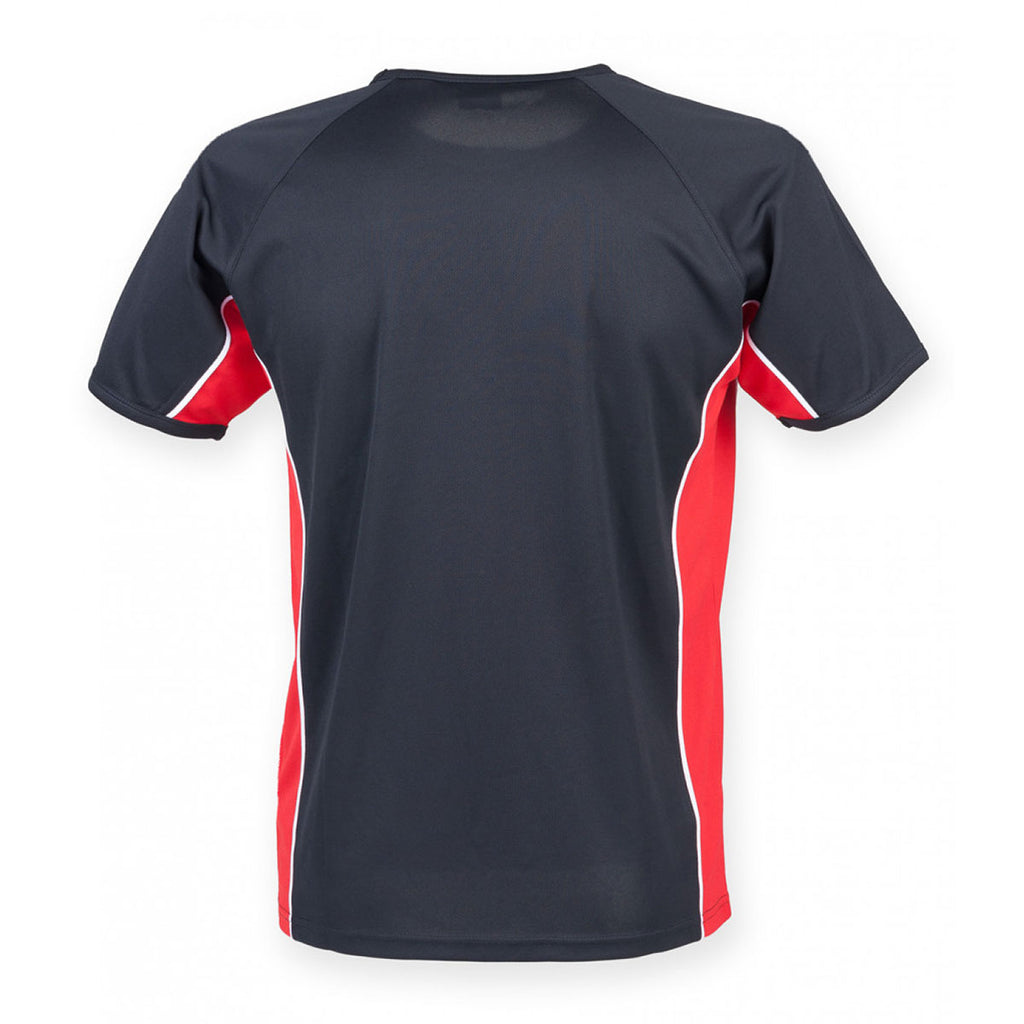 Finden + Hales Men's Navy/Red/White Performance Panel T-Shirt