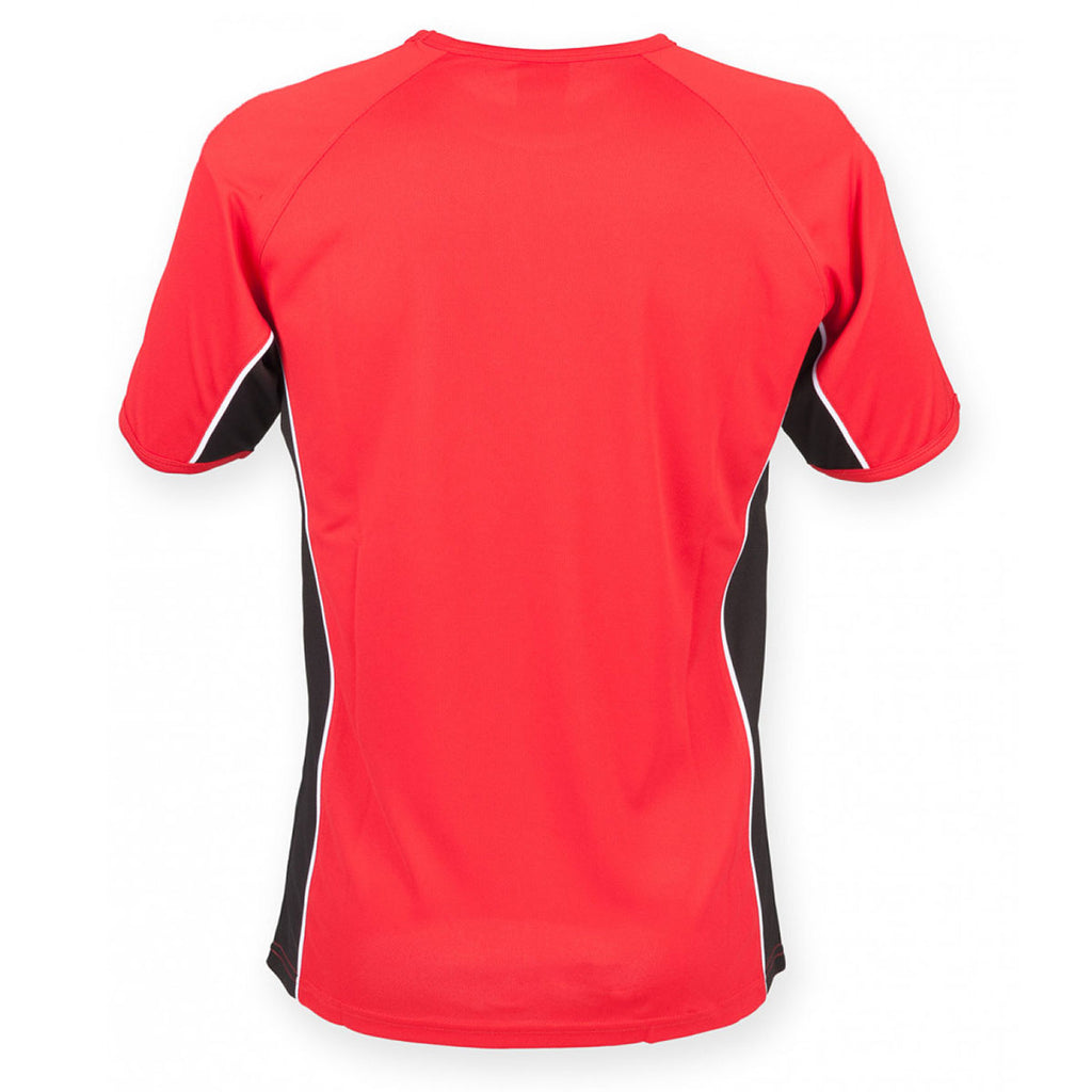 Finden + Hales Men's Red/Black/White Performance Panel T-Shirt