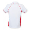 Finden + Hales Men's White/Red Performance Panel Polo Shirt