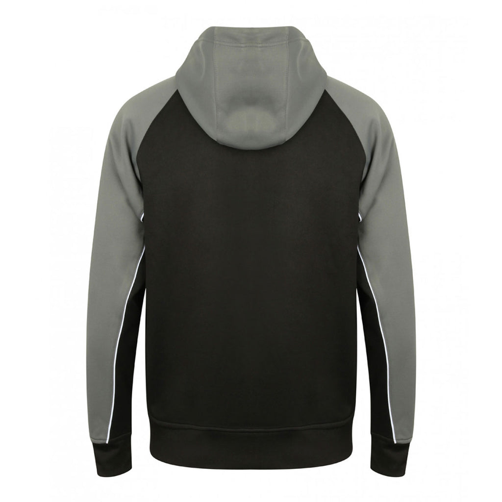 Finden + Hales Men's Black/Gunmetal Panelled Sports Hoodie