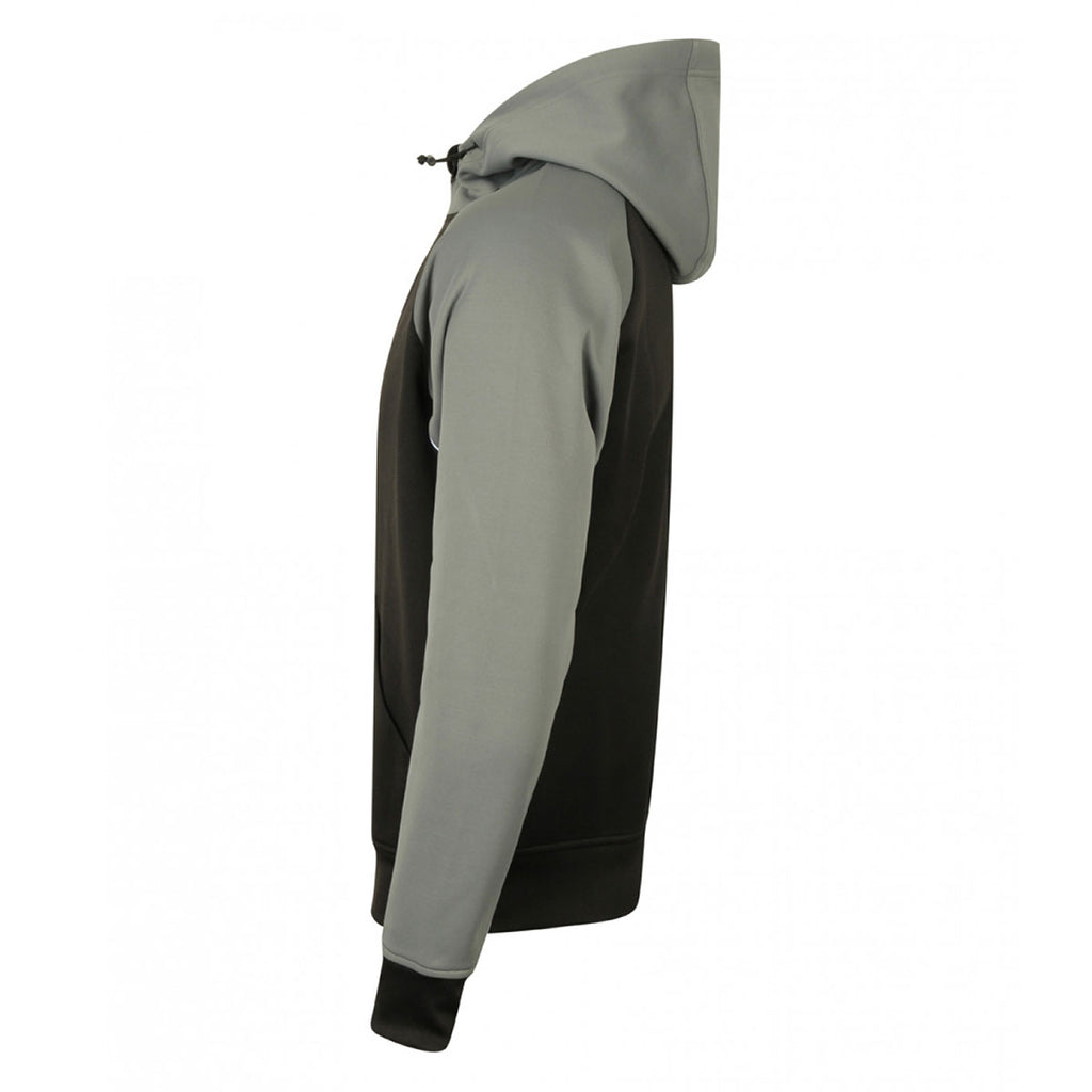 Finden + Hales Men's Black/Gunmetal Panelled Sports Hoodie