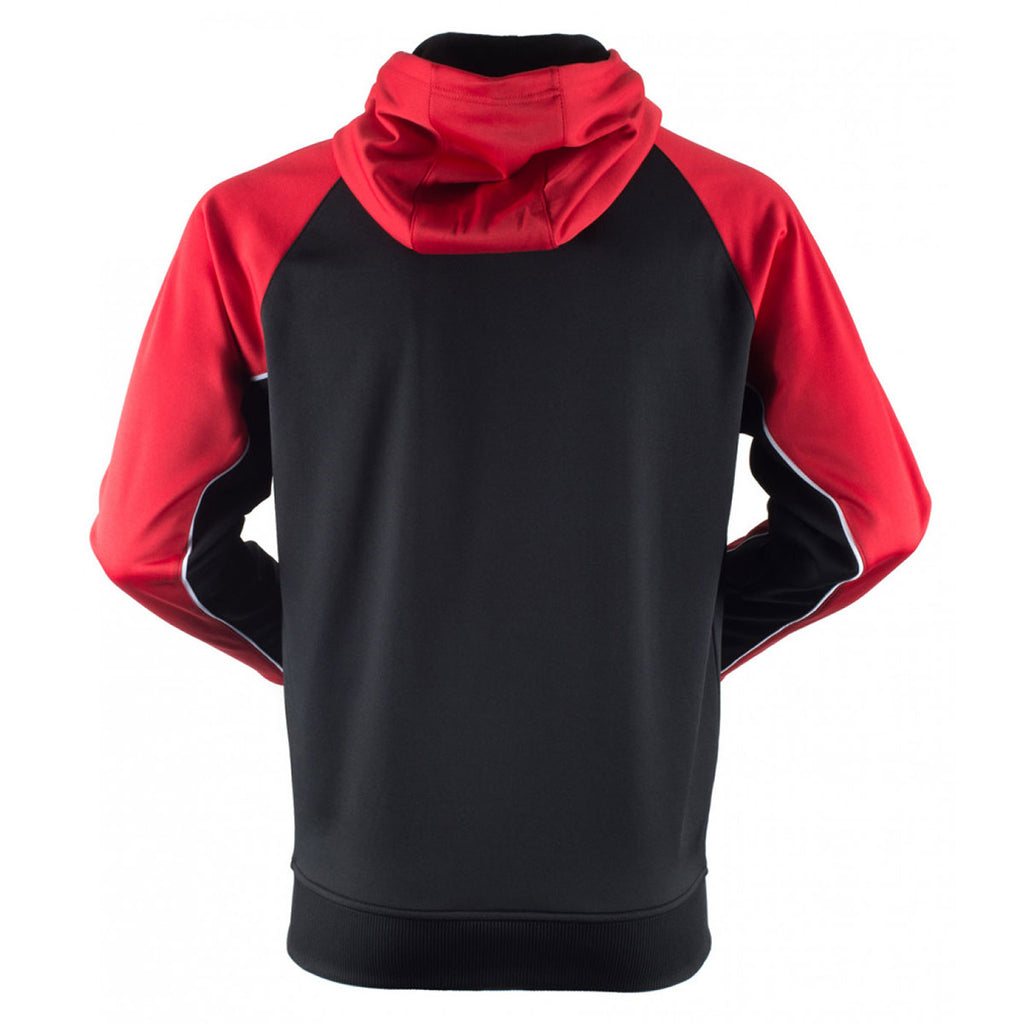 Finden + Hales Men's Black/Red/White Panelled Sports Hoodie