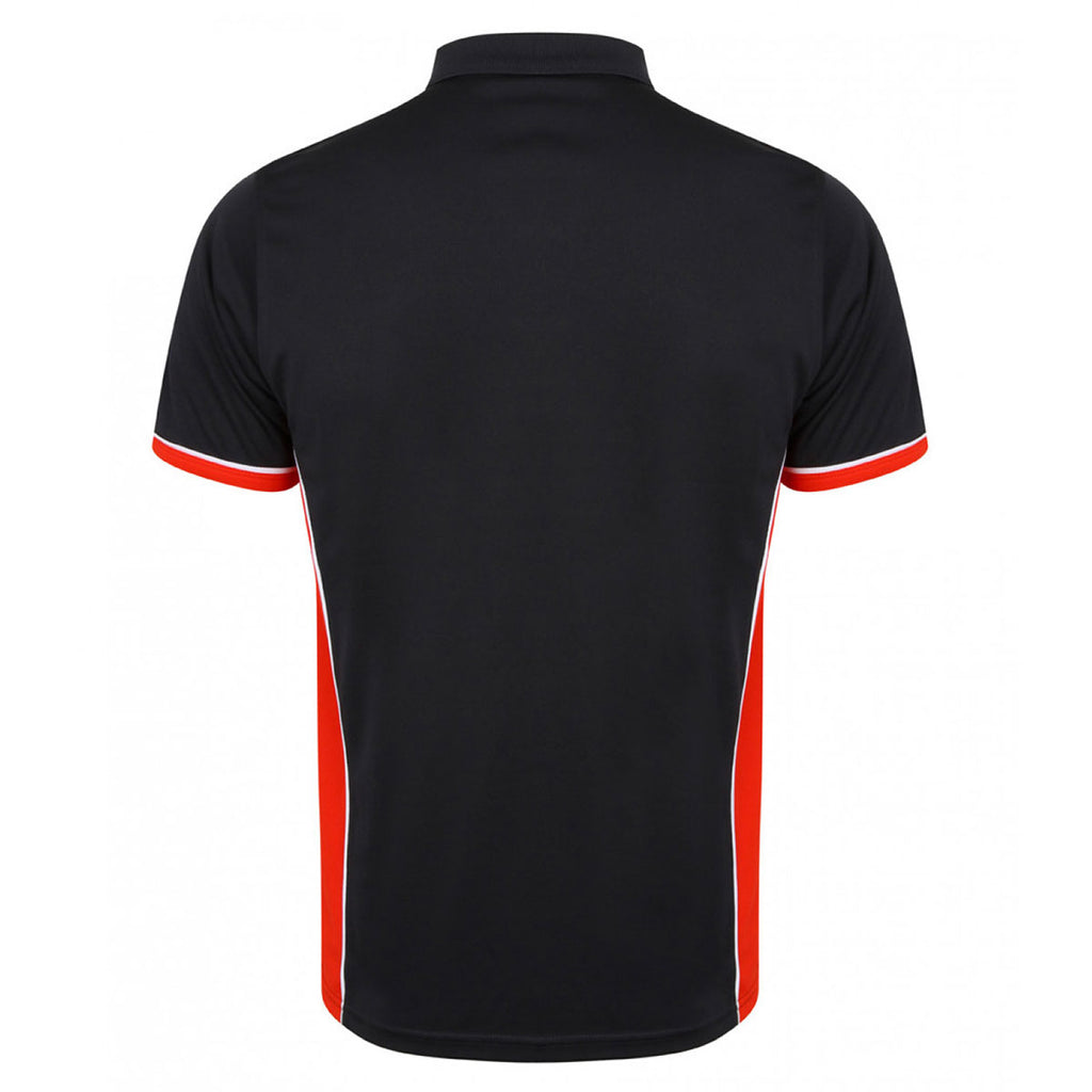 Finden + Hales Men's Navy/Red Contrast Panel Polo Shirt