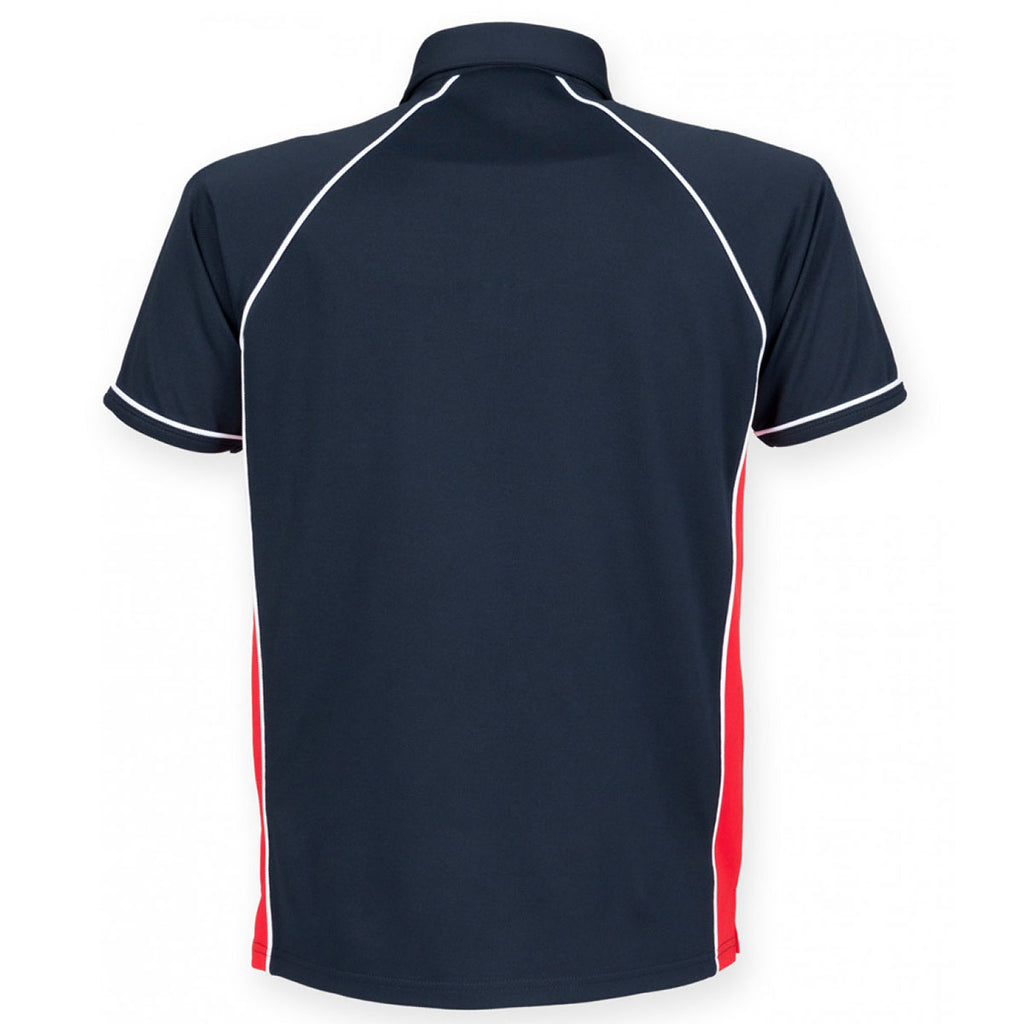 Finden + Hales Men's Navy/Red/White Performance Piped Polo Shirt