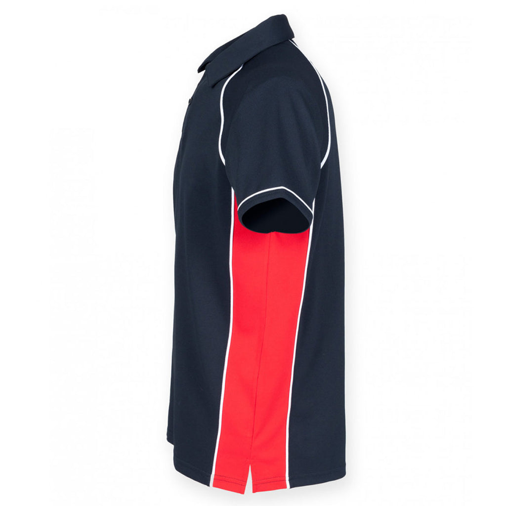Finden + Hales Men's Navy/Red/White Performance Piped Polo Shirt