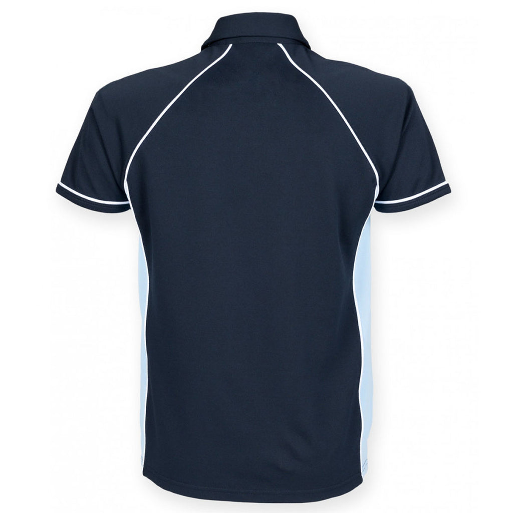 Finden + Hales Men's Navy/Sky/White Performance Piped Polo Shirt