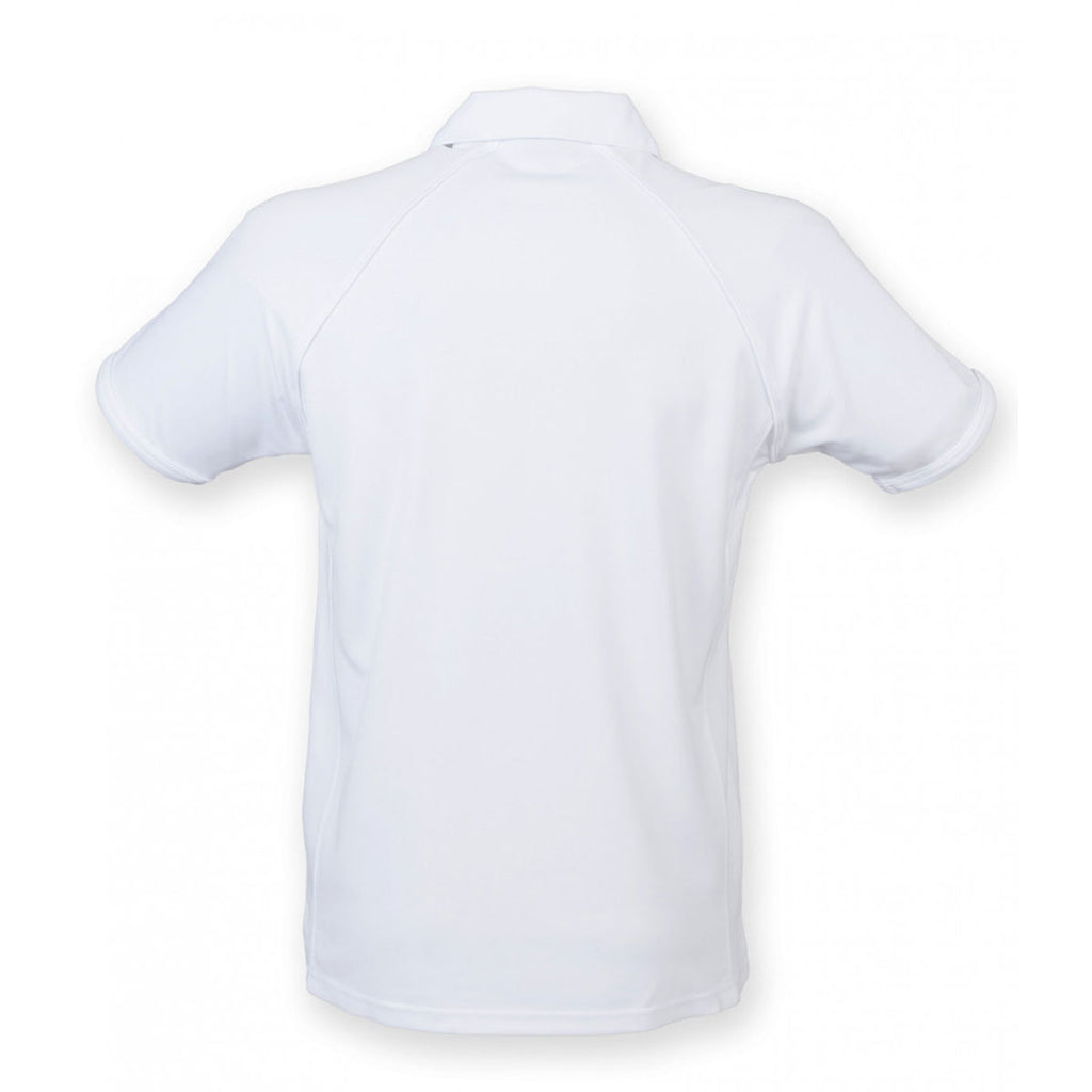 Finden + Hales Men's White Performance Piped Polo Shirt