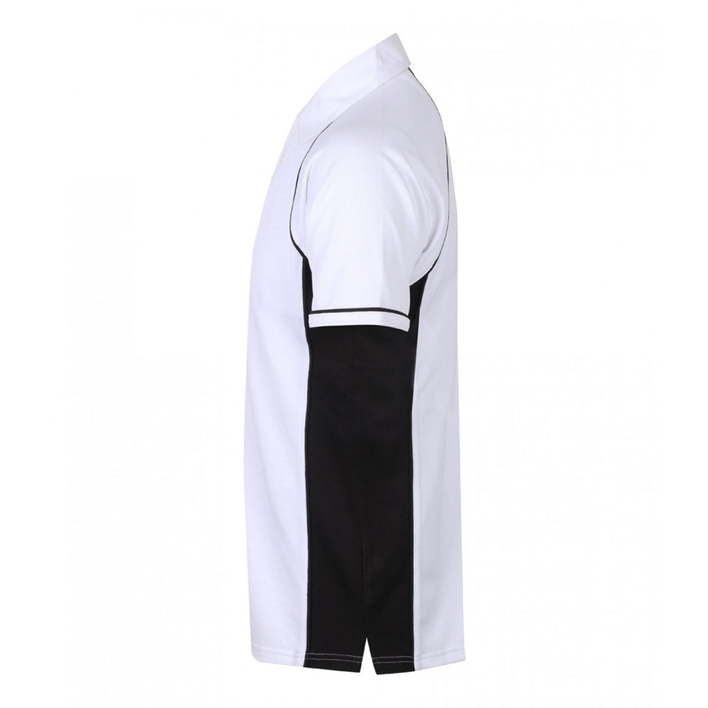 Finden + Hales Men's White/Black Performance Piped Polo Shirt