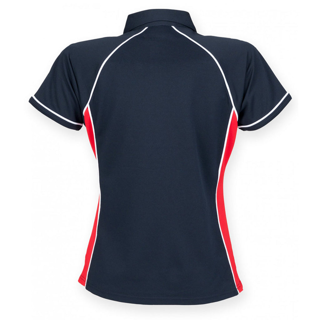 Finden + Hales Women's Navy/Red/White Performance Piped Polo Shirt