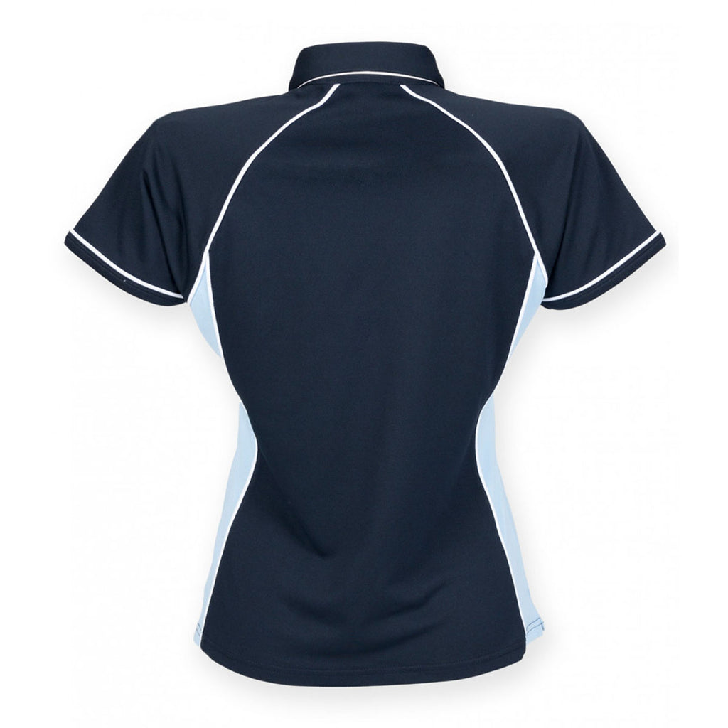 Finden + Hales Women's Navy/Sky/White Performance Piped Polo Shirt