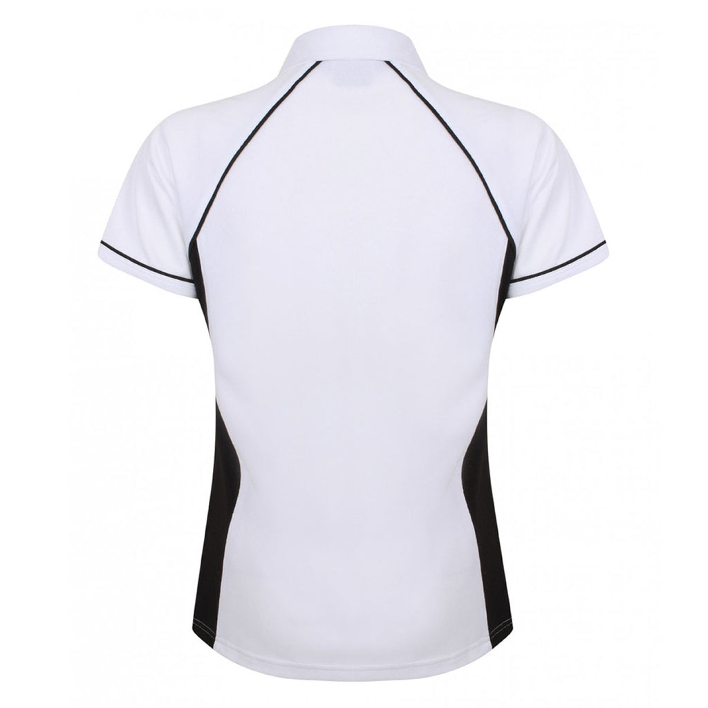 Finden + Hales Women's White/Black Performance Piped Polo Shirt