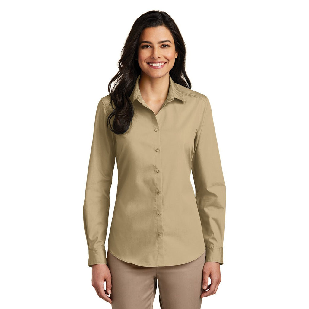 Port Authority Women's Wheat Long Sleeve Carefree Poplin Shirt