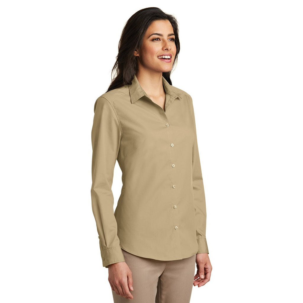 Port Authority Women's Wheat Long Sleeve Carefree Poplin Shirt