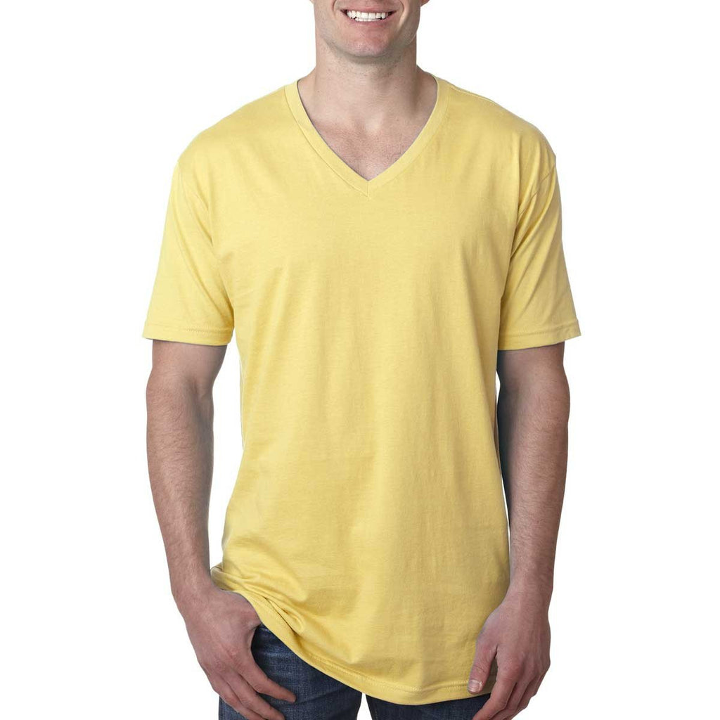 N3200 Next Level Men's Banana Cream Premium Fitted Short-Sleeve V-Neck Tee