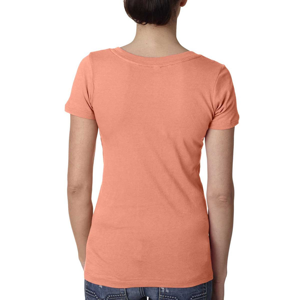 Next Level Women's Light Orange Deep V-Neck Tee