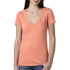 Next Level Women's Light Orange Deep V-Neck Tee