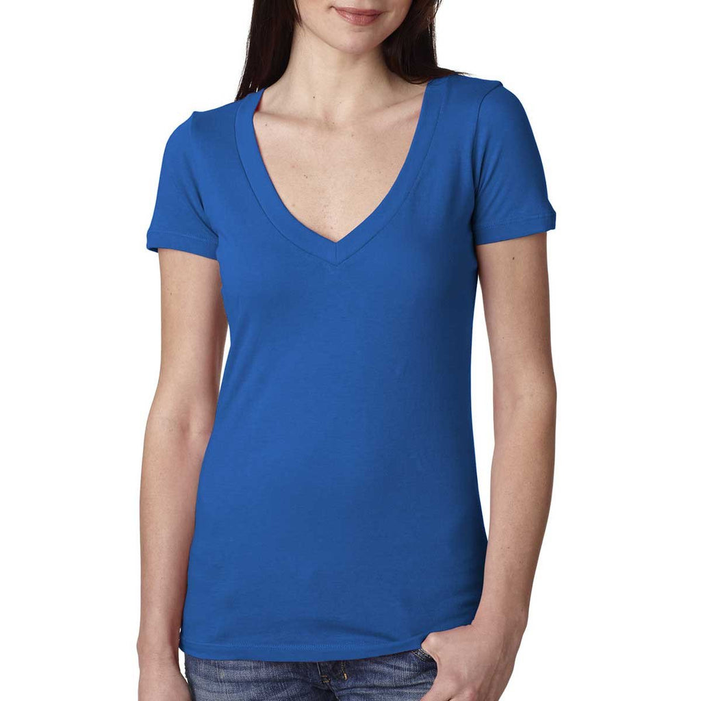 Next Level Women's Royal Deep V-Neck Tee