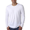 Next Level Men's White Premium Fitted Long-Sleeve Crew Tee
