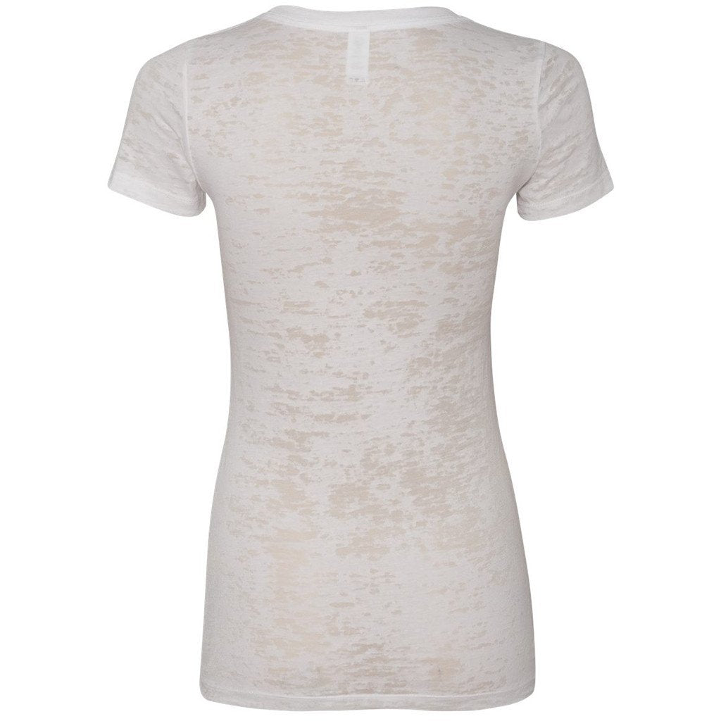 Next Level Women's White Burnout Tee