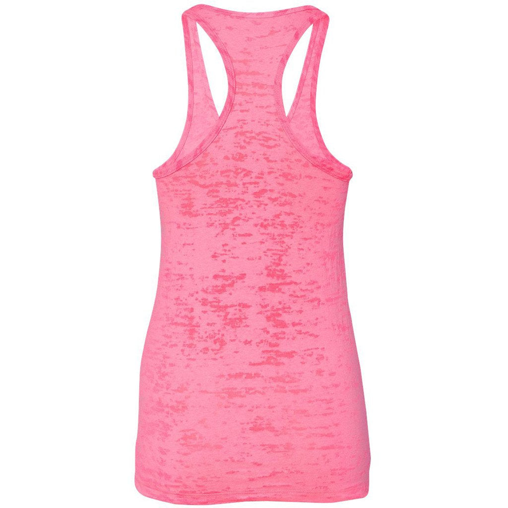 Next Level Women's Neon Pink Burnout Racerback Tank