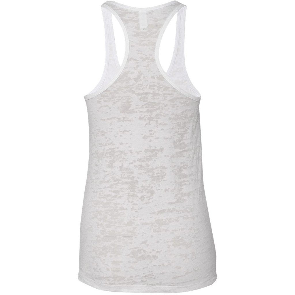 Next Level Women's White Burnout Racerback Tank