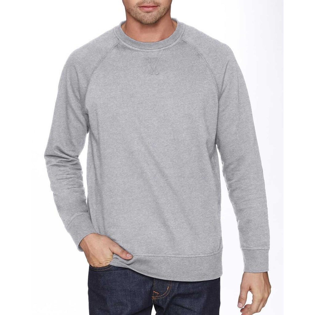 Next Level Unisex Heather Grey French Terry Raglan Crew